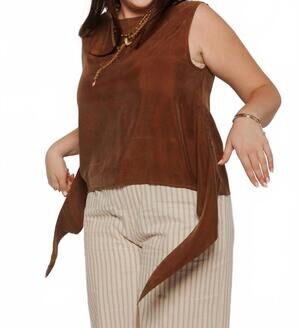 NEW THINKING MU solea sleeveless top in brown